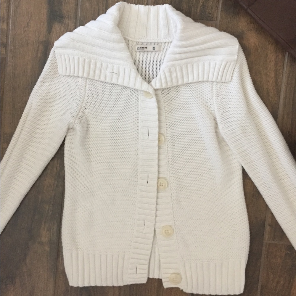 OLD NAVY cream button up sweater